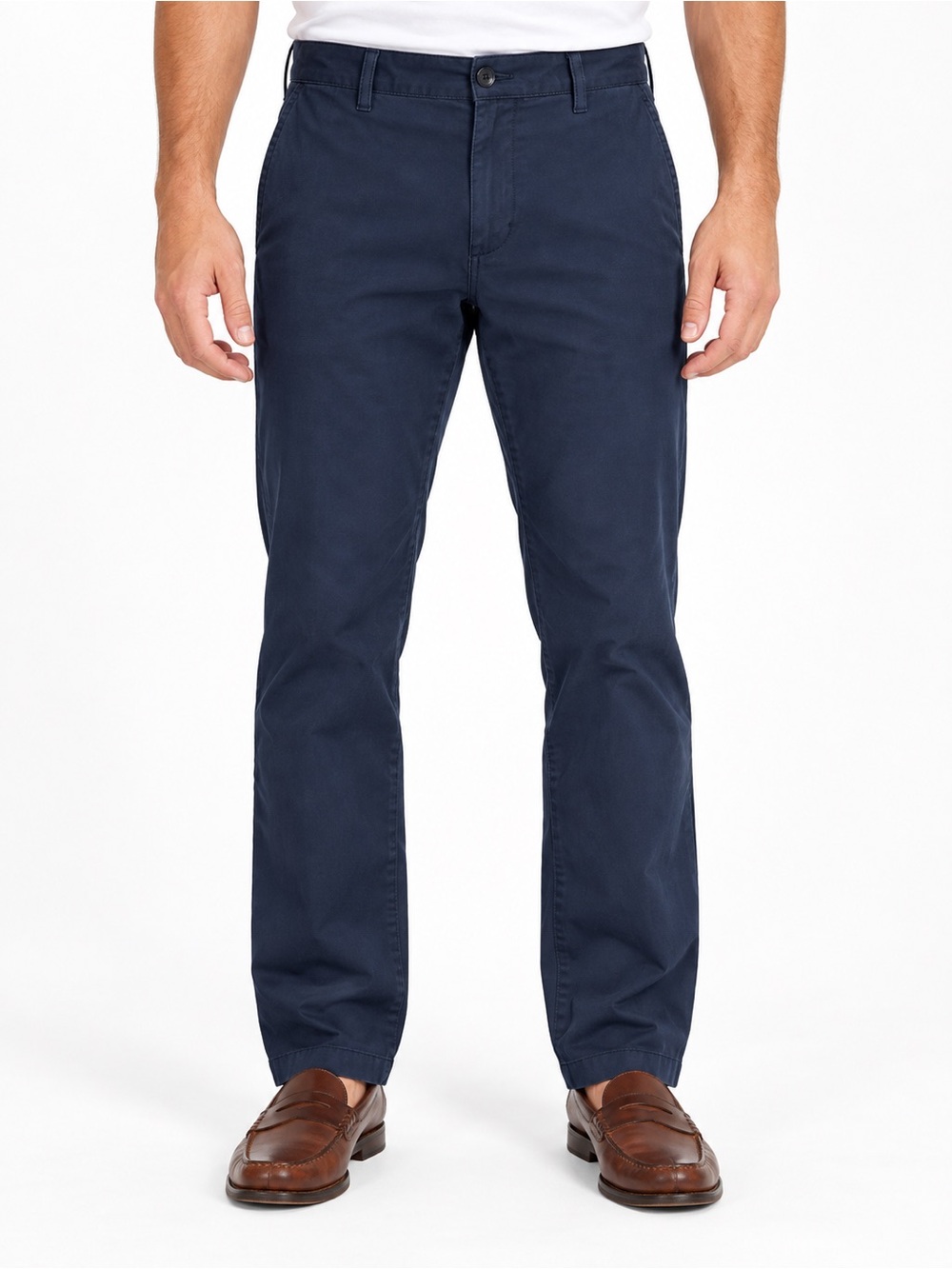 Banana Republic Mens 31x30 Navy Straight Italian Stretch Chino Pants Cotton